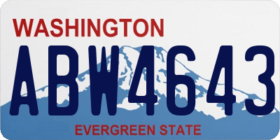 WA license plate ABW4643