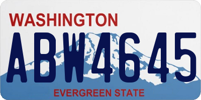 WA license plate ABW4645