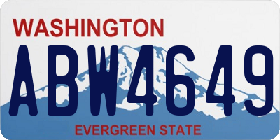 WA license plate ABW4649