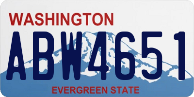 WA license plate ABW4651