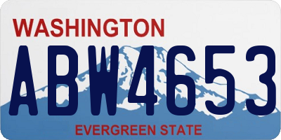 WA license plate ABW4653