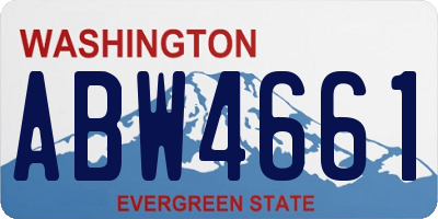 WA license plate ABW4661