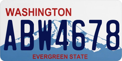 WA license plate ABW4678
