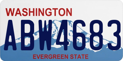 WA license plate ABW4683