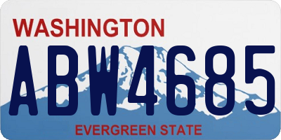 WA license plate ABW4685