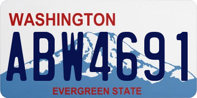 WA license plate ABW4691