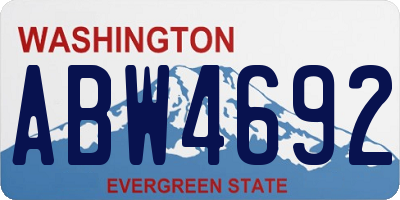 WA license plate ABW4692