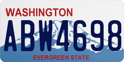 WA license plate ABW4698