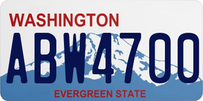 WA license plate ABW4700