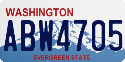 WA license plate ABW4705