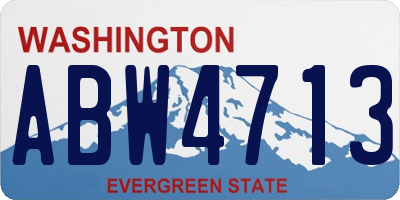WA license plate ABW4713