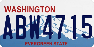 WA license plate ABW4715
