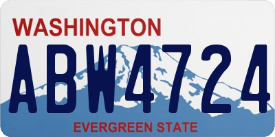 WA license plate ABW4724