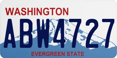WA license plate ABW4727
