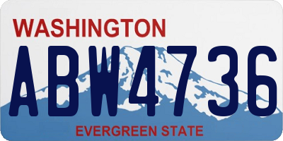 WA license plate ABW4736