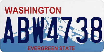 WA license plate ABW4738