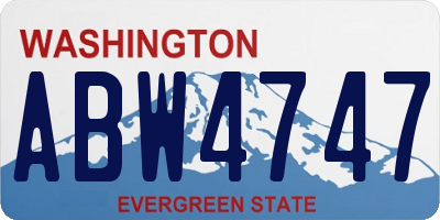 WA license plate ABW4747