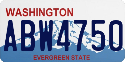 WA license plate ABW4750