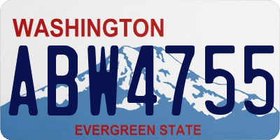 WA license plate ABW4755