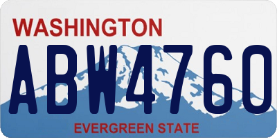 WA license plate ABW4760