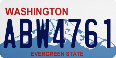 WA license plate ABW4761