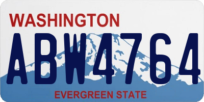 WA license plate ABW4764