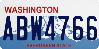 WA license plate ABW4766