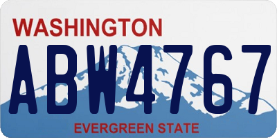 WA license plate ABW4767