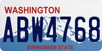 WA license plate ABW4768