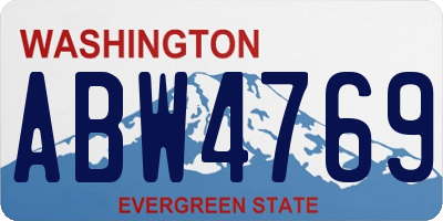 WA license plate ABW4769
