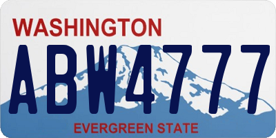 WA license plate ABW4777
