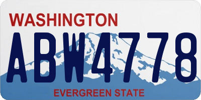 WA license plate ABW4778