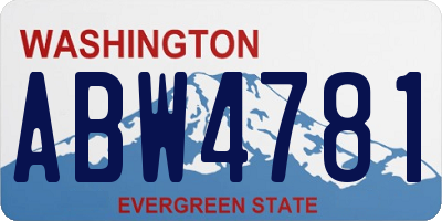 WA license plate ABW4781