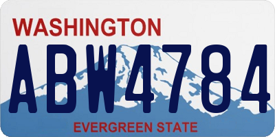 WA license plate ABW4784