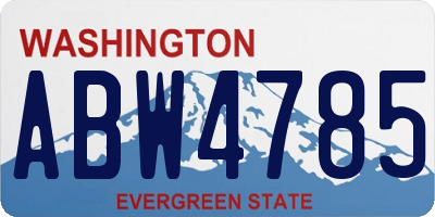 WA license plate ABW4785