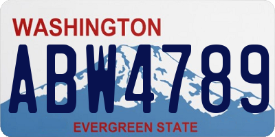WA license plate ABW4789
