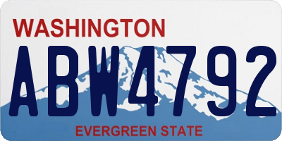 WA license plate ABW4792