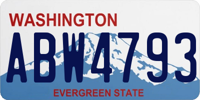 WA license plate ABW4793