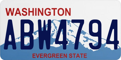 WA license plate ABW4794
