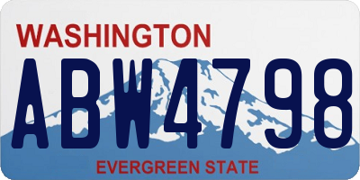 WA license plate ABW4798