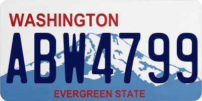 WA license plate ABW4799
