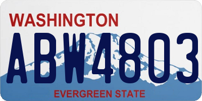 WA license plate ABW4803