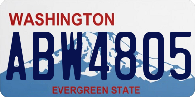 WA license plate ABW4805