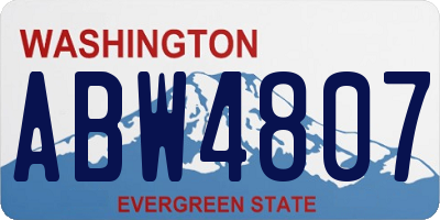 WA license plate ABW4807