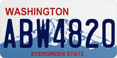 WA license plate ABW4820