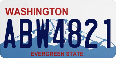 WA license plate ABW4821