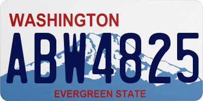 WA license plate ABW4825