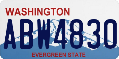 WA license plate ABW4830