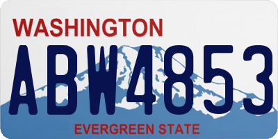 WA license plate ABW4853