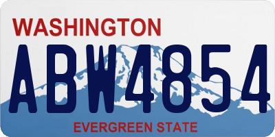 WA license plate ABW4854